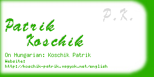 patrik koschik business card